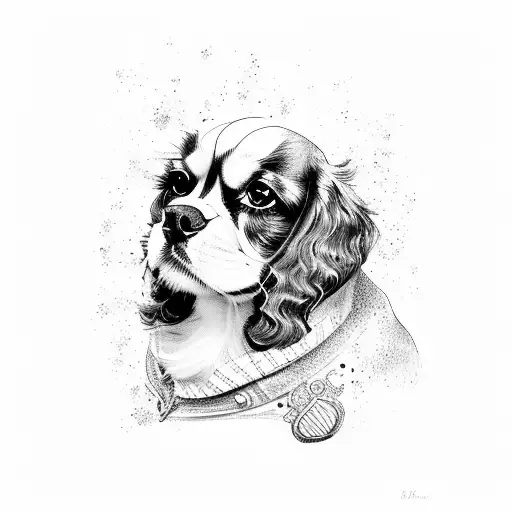 cavalier king charles tattoo design idea