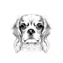 cavalier king charles looking confused tattoo design idea