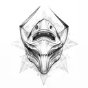 shark skull tattoo design idea