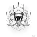 shark skull tattoo design idea