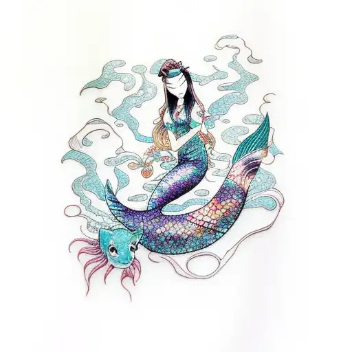 Mermaid  tattoo design idea