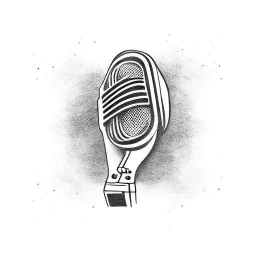 Guitar pick melting into a microphone tattoo design idea