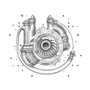 turbocharger engine  tattoo design idea