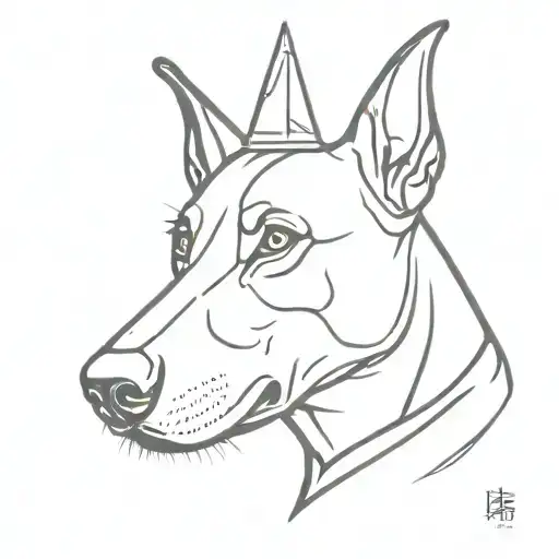 Doberman was graffiti crown above its head tattoo design idea