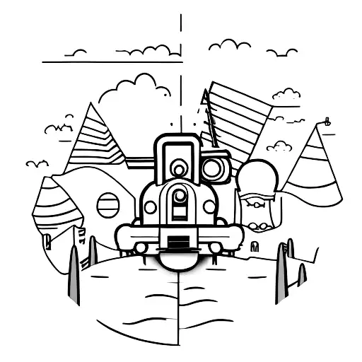 line drawn train and simple, with 11:11 written tattoo design idea