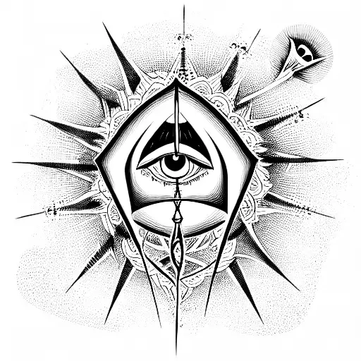 Grim Reaper all seeing eye with hour glass tattoo design idea