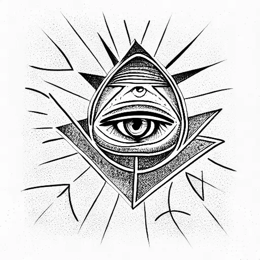 Illuminati,all seeing eye, skull  tattoo design idea