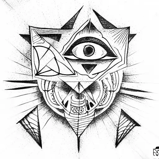 Illuminati,all seeing eye, skull  tattoo design idea