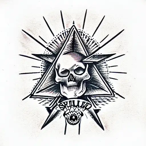 Skull Illuminati all seeing eye  tattoo design idea