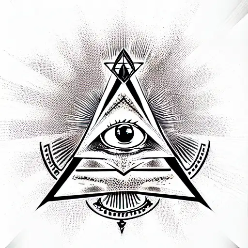 Illuminati,all seeing eye, skull  tattoo design idea