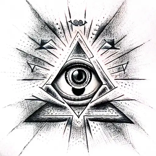 Illuminati,all seeing eye, skull,money tattoo design idea