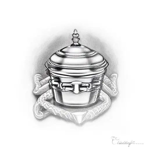 casket with empty hands sticking out the side tattoo design idea