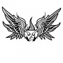 two headed fire and ice dragon with wings spread out tattoo design idea