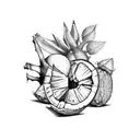 mango and coconuts tattoo design idea