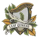 leaf and Guiness harp  tattoo design idea