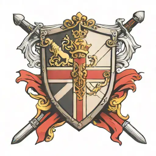 england shield crossed tattoo design idea