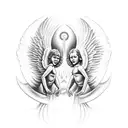 angel and devil tattoo design idea
