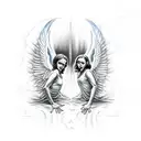 angel and devil tattoo design idea