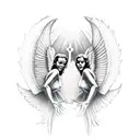 angel and devil tattoo design idea