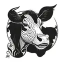 cow dancing tattoo design idea