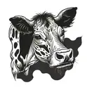 cow dancing tattoo design idea