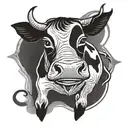 cow dancing tattoo design idea