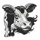 cow dancing tattoo design idea