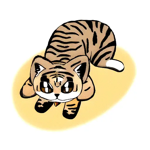 bengal cats spots portrayed in and with the bathing ape camo  tattoo design idea