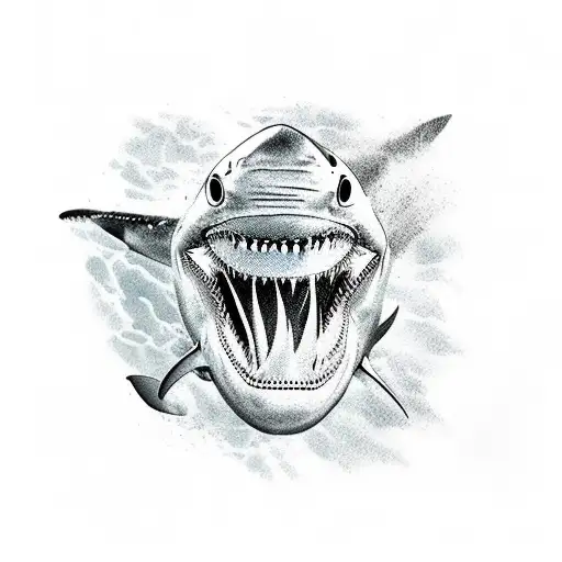Shark mouth tattoo design idea