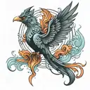 pheonix emerging from a quasar   tattoo design idea