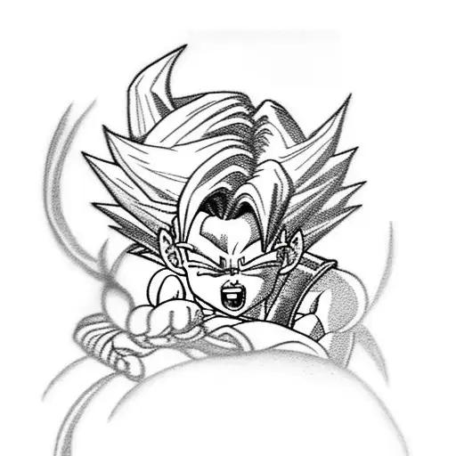 gohan super sayan 2 tattoo design idea