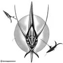 swordfish sailfish shark hook  tattoo design idea