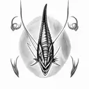 swordfish sailfish shark hook  tattoo design idea