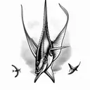 swordfish sailfish shark hook  tattoo design idea