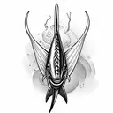 swordfish sailfish shark hook  tattoo design idea