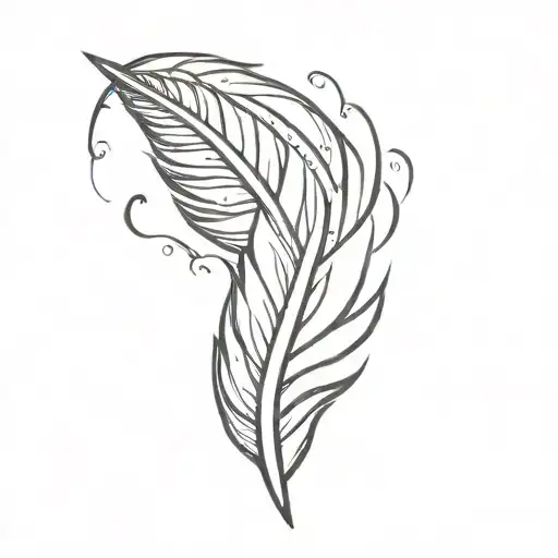 rainbow eagle feather turning tattoo design idea