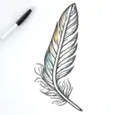 rainbow eagle feather turning tattoo design idea