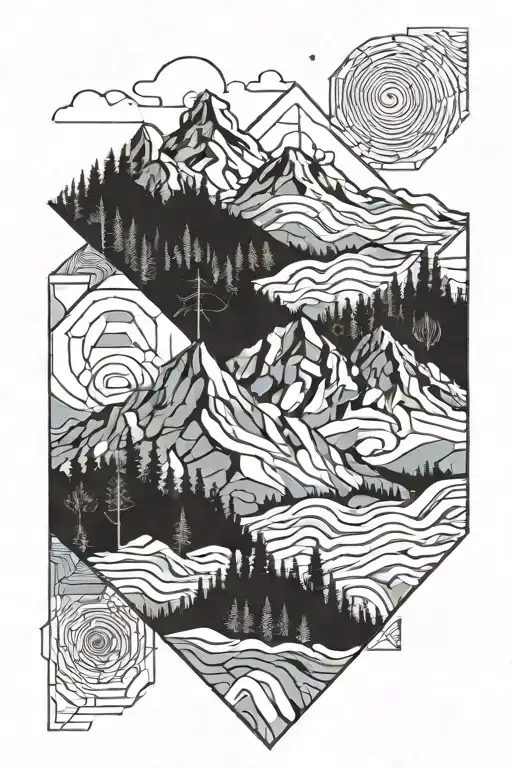 blue ridge mountains across tattoo design idea