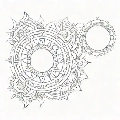 mandala using Roman numerals 19,27, 28, 29, 34 small to cup right breast  tattoo design idea