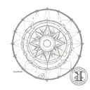 mandala using Roman numerals 19,27, 28, 29, 34 small to cup right breast  tattoo design idea