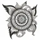 s  mandala using Roman numerals 19,27, 28, 29, 34 small to cup right breast  tattoo design idea