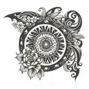 s  mandala using Roman numerals 19,27, 28, 29, 34 small to cup right breast  tattoo design idea