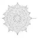 mandala using Roman numerals 19,27, 28, 29, 34 small to cup right breast  tattoo design idea