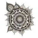 mandala using Roman numerals 19,27, 28, 29, 34 small to cup right breast  tattoo design idea