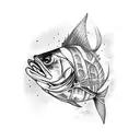 all kinds of  salt water fish all over for arm  tattoo design idea