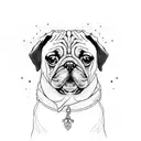 pug dog  tattoo design idea