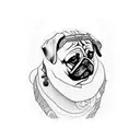 pug dog  tattoo design idea