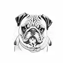 pug dog  tattoo design idea