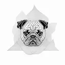 pug dog  tattoo design idea
