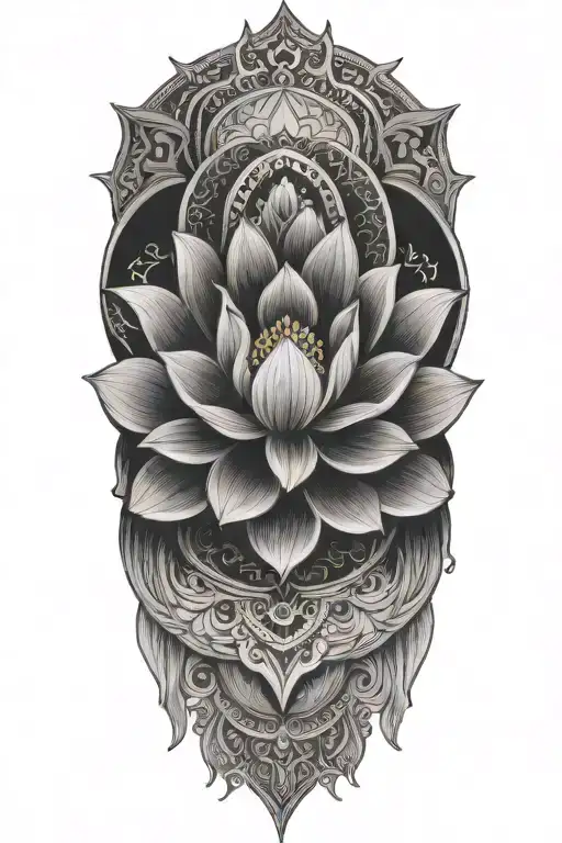 lotus mandala tattoo design idea